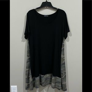 Hemish USA black and camo swing dress NWOT XL